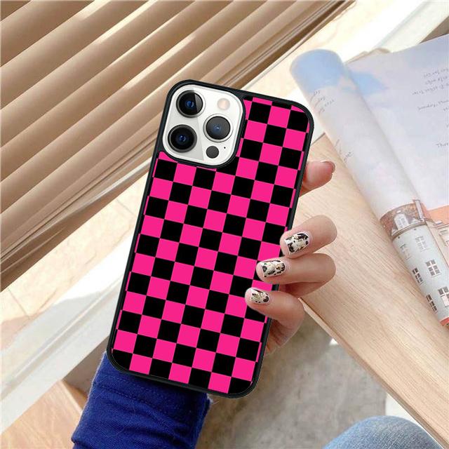 Checkerboard Plaid Checked Checkered Phone Case Cover For iPhone 17 Air 15 16 14 13 12 Pro Max 11 Pro Max Plus