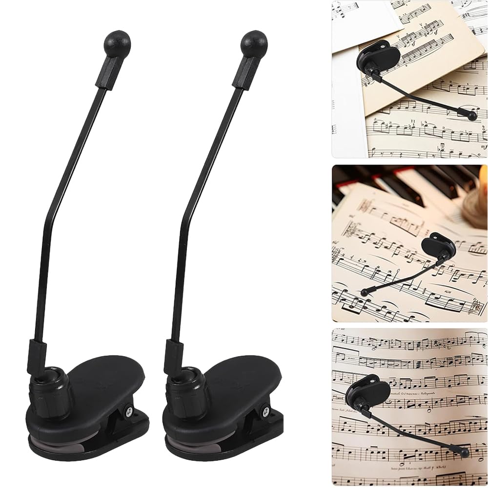 DFsucces Piano Sheet Music Sheet Music Page Sheet Music Adjustable Black Clips, 2-Pack, Silicone, Clips, Clips, Holders, Angle, Convenient,