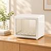 Enclosed Countertop Organizer with Transparent Front Door DustResistant Ventilated Cup Storage