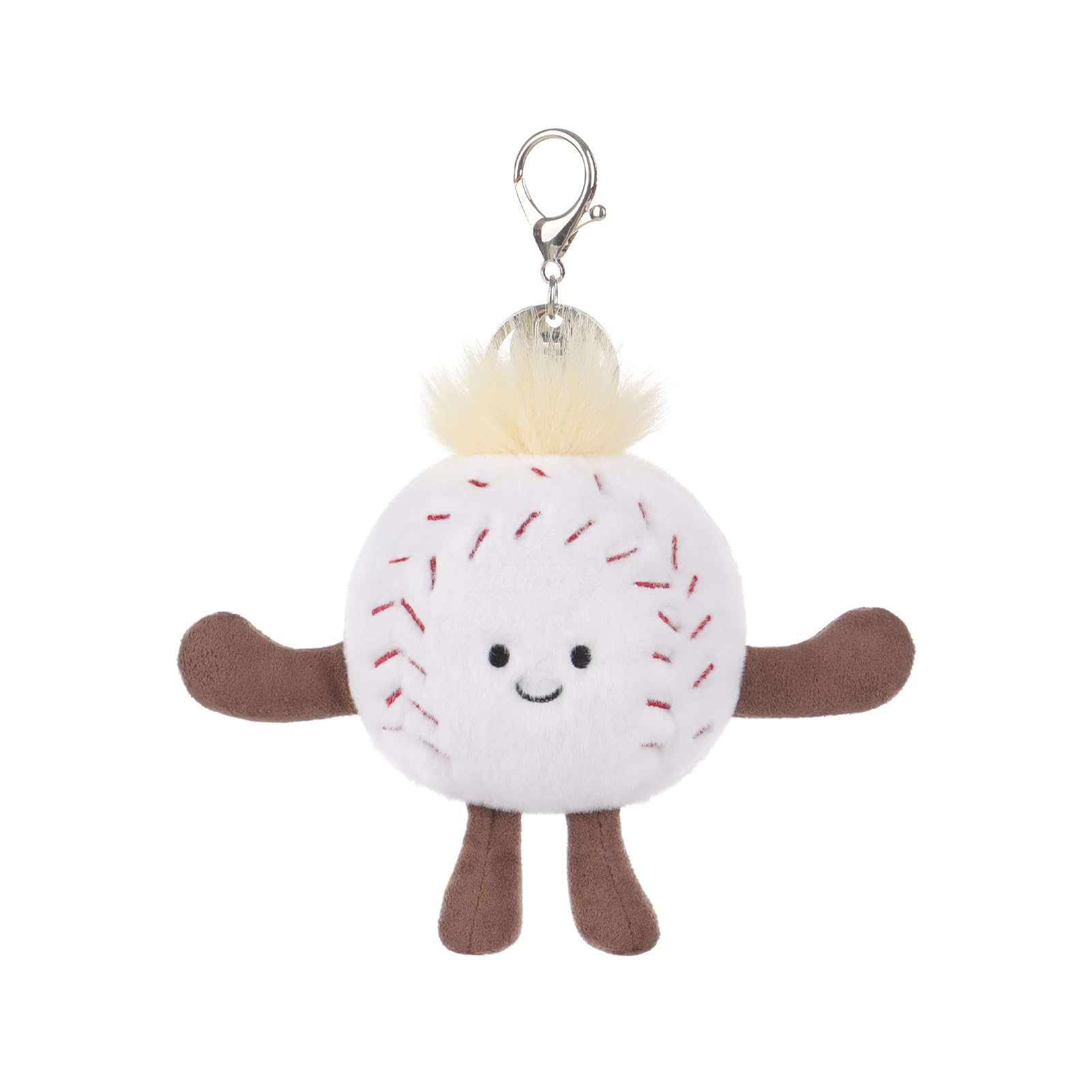 

Apricot Lamb Baseball Cute Soft Keychain Plush Perfect for Boys and Fits Kids Backpacks and 8cm Toy, Girls, Purses, белый