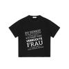 Black T Shirt with German Text Design for Casual Wear