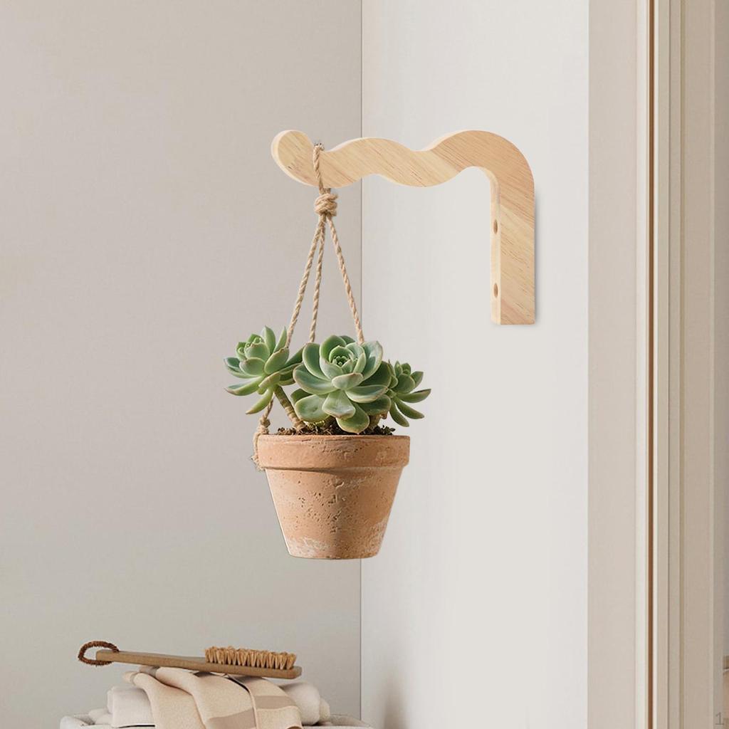 Decorative Wooden Plant Hook for Flower Basket Hanging on Walls, Suitable Wind Chime And Lantern