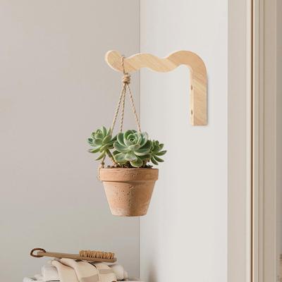 Decorative Wooden Plant Hook for Flower Basket Hanging On Walls, Suitable Wind Chime And Lantern