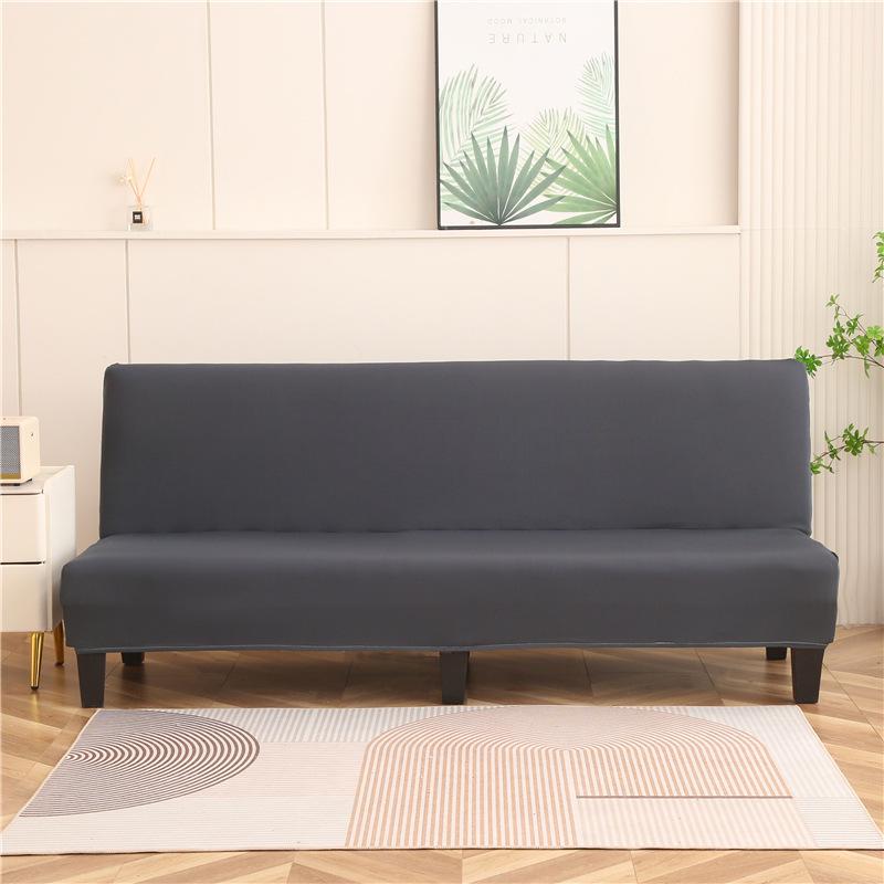 Solid Color Foldable Armless Sofa Bed Cover