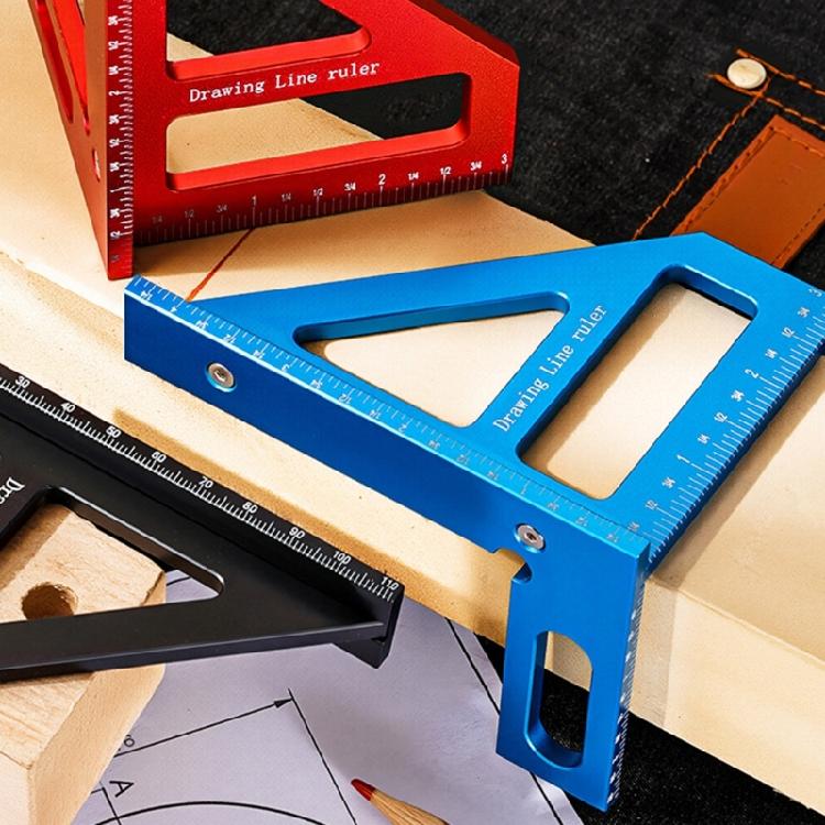 Herramienta de Medición de Escuadra Triangular de Aleación de Aluminio de Alta Precisión para Carpintería Profesional y Constructores en Diversas Aplicaciones
