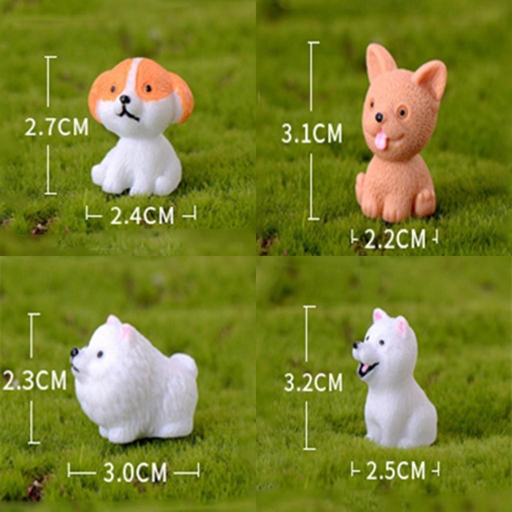 Cute Mini Resin Dog Dolls 12 Style Handicraft Ornaments Ideal For Micro Landscape Decor