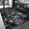 Wasbare Vloerkleden Antislip Modern Abstract Zacht voor Woonkamer Entree Slaapkamer Kinderkamer, Printpatroon, Zwart Grijs Paars