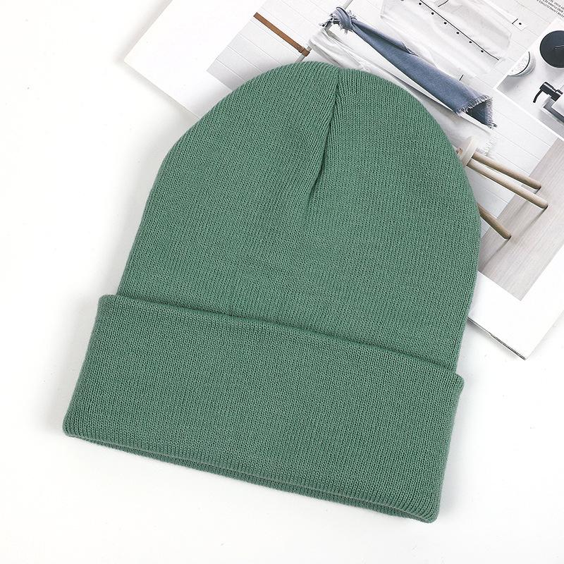 Custom Logo Unisex High Quality Plain Blank Color Winter Hat Cap Acrylic Knitted Beanie