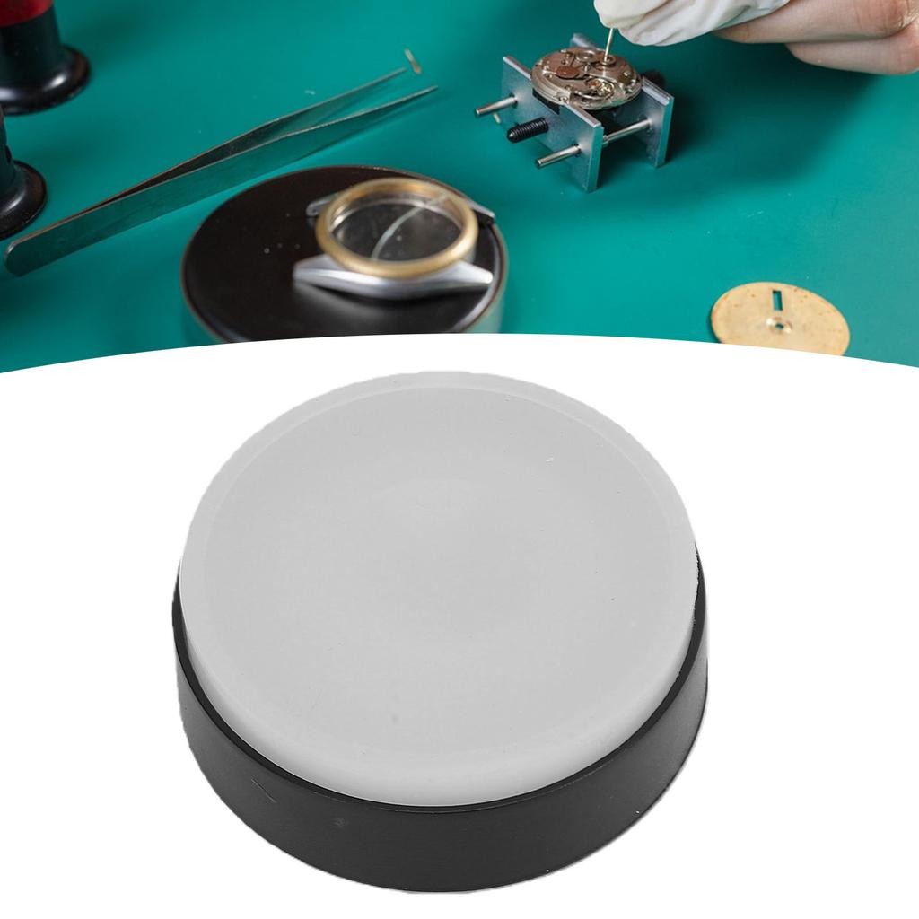 55mm Watch Cushion Pad, Non-Slip Base, Movement Repair Holder, Rubber and Plastic Cushion with Sturdy Handle for Watch Case Maintenance