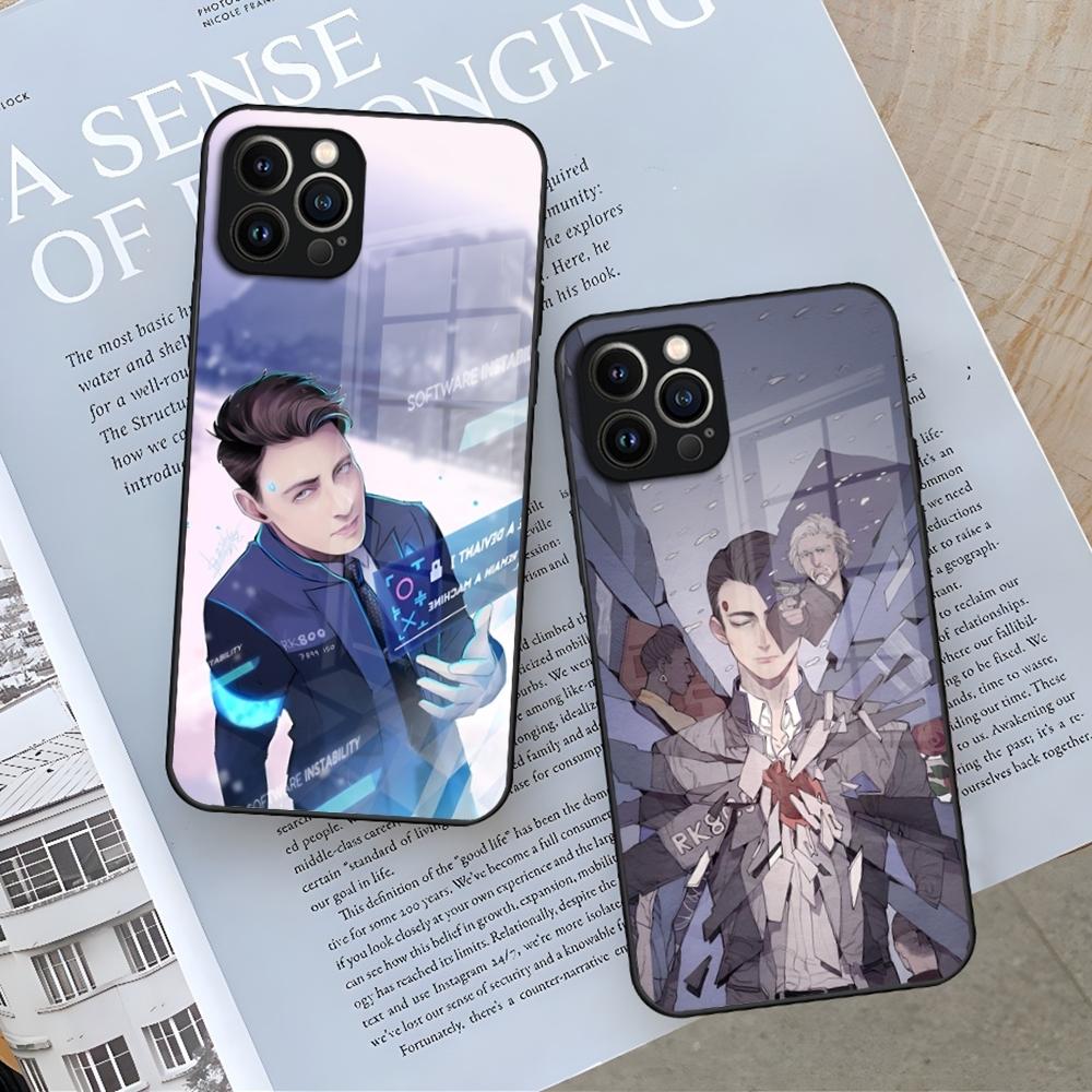 Spiel Detroit Become Human Handyhülle für iPhone 17 16 Air 15 14 12 11 13 Pro Max Mini X Xr Xs Se Puls Glas Hülle