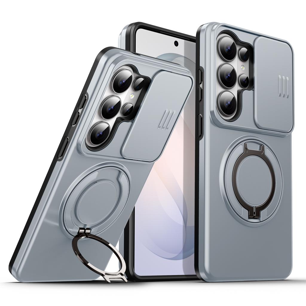 Armor Magnetic Bracket Case for Samsung Galaxy A55 A56 A57 A37 A36 A35 A27 A26 A17 A16 A07 A06 Slide Camera Protector Back Cover