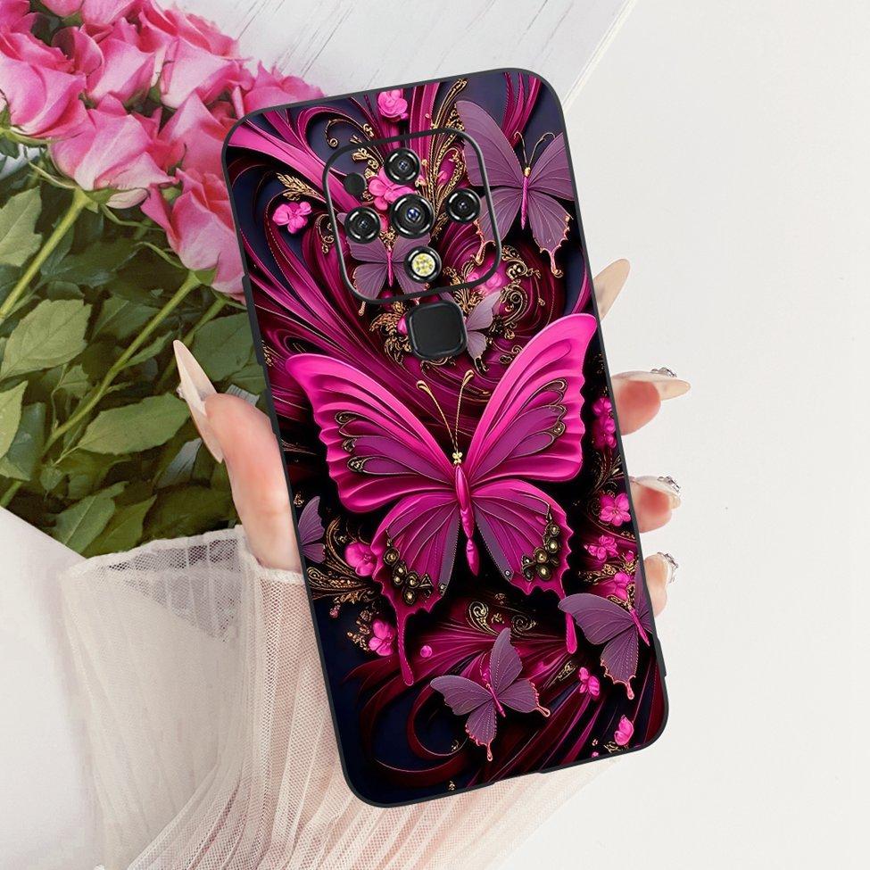For Tecno Camon 16 CE7 CE7j CE9h Case For Tecno Camon 16 Pro Cover Cute Cat Fashion Butterfly Painted Casing