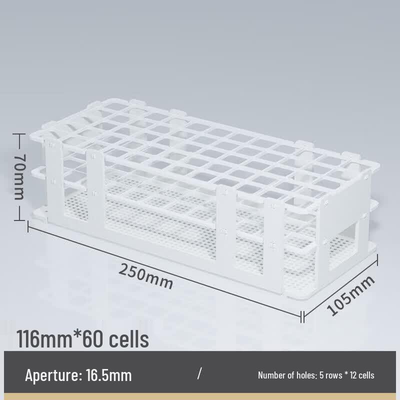 

16mm 60-Cell Detachable Plastic Test Tube Rack
