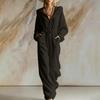 Women's Casual Corduroy Hooded Zip-Up Jumpsuit with Long Sleeves and Loose Fit for Fall and Winter