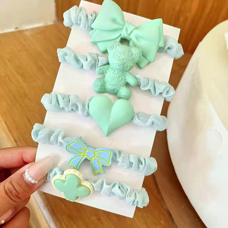 Cute Korean Fabric Hair Scrunchie for Kids - Simple, Trendy Hair Tie Accessory