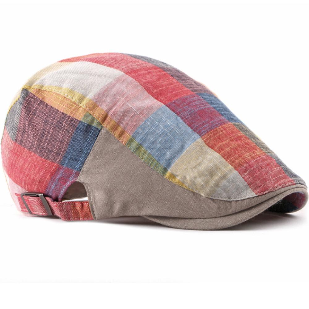 HT4658 Berets for Men Women Vintage Artist Painter Plaid Beret Hat Male Female Ivy Flat Cap Spring Summer Adjustable Beret Caps