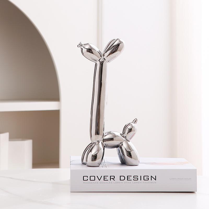 Nordic Luxury Ceramic Balloon Dog Ornament for Home Décor