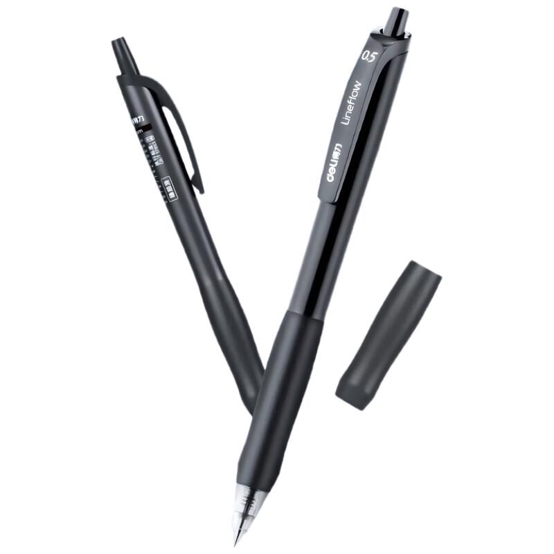 Deli S60-6 Ret retractable Gel Pen 0.5mm, Black (6-Pack)