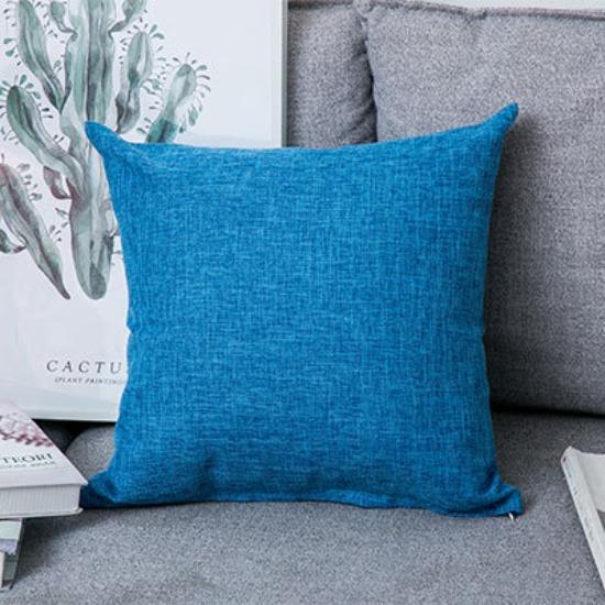 

Nordic Linen Solid Color Simple Throw Pillow Cover Sofa Cushion Office Car Cushion Cover Home double-sided pattern 45x45cm синій