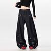 Unisex High Waist Barrel Jeans Loose Fit Streetwear Wide Leg Jeans Vintage American Zip Fly Stretch Denim Trousers