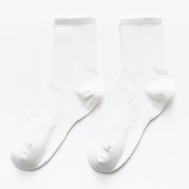 Popular Women 3 Length Crew Ankle Short Cheap Socks White Black Grey Solid Color Daily Work Socks