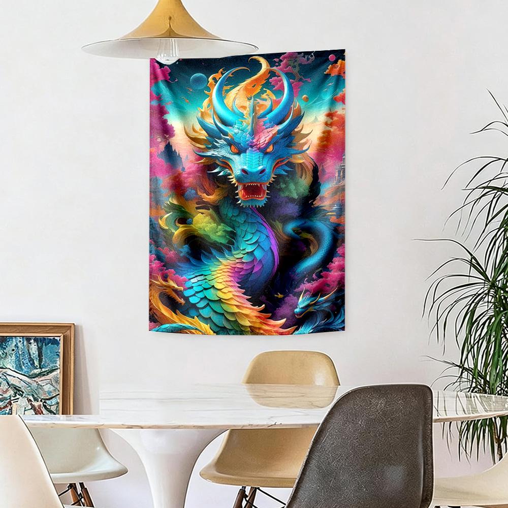 Dragon Wall Decor Tapestry Art For Pet Memorial Birthdaywedding Party Backdrop Family Gift