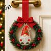Versatile Seasonal Hanging Wreath Mini Christmas Door Handle Decoration Gingerbread/Angel/Bell/Snowman Artificial Pine Desktop Scenery with