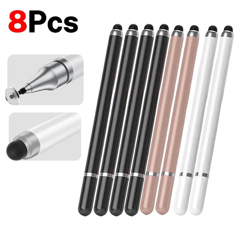 1-8Pcs Double-Headed Universal Stylus Pen For iPad Tablet Android IOS Phone Drawing Writing Capacitive Screen Touch Stylus Pens