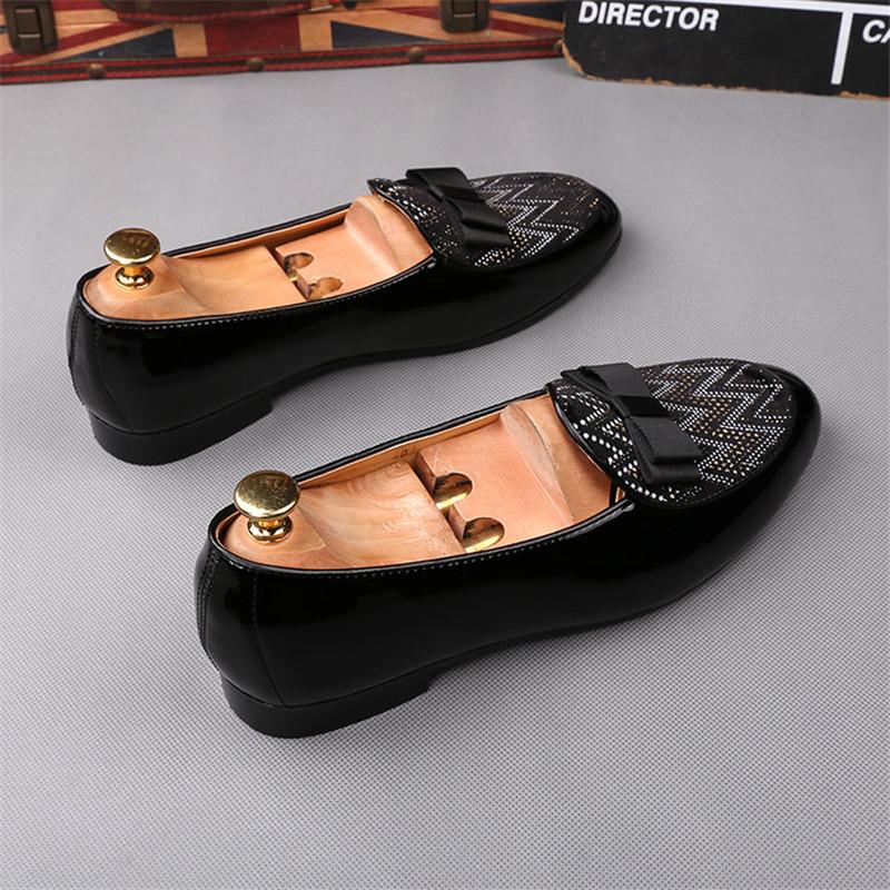Designer New Men Black Butterfly Leather Slip On Casual Shoes Gentleman Formal Wedding Dress Homecoming Footwear Zapatos Hombre