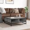 Coffee Table Gray Sonoma 80x80x30 Cm Particleboard and Metal