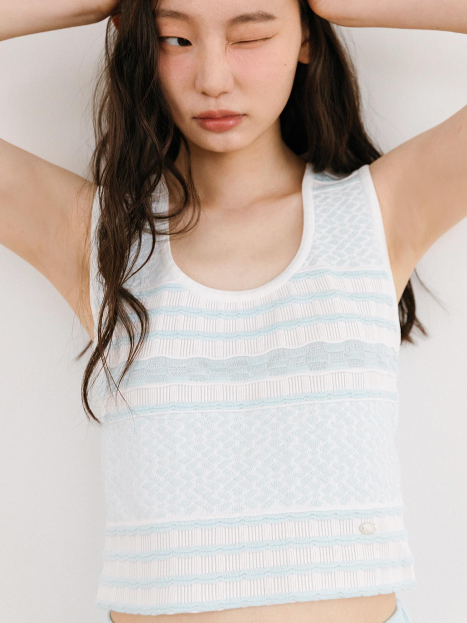 Tinnit Two-Tone Jacquard Sleeveless_Mint Mint