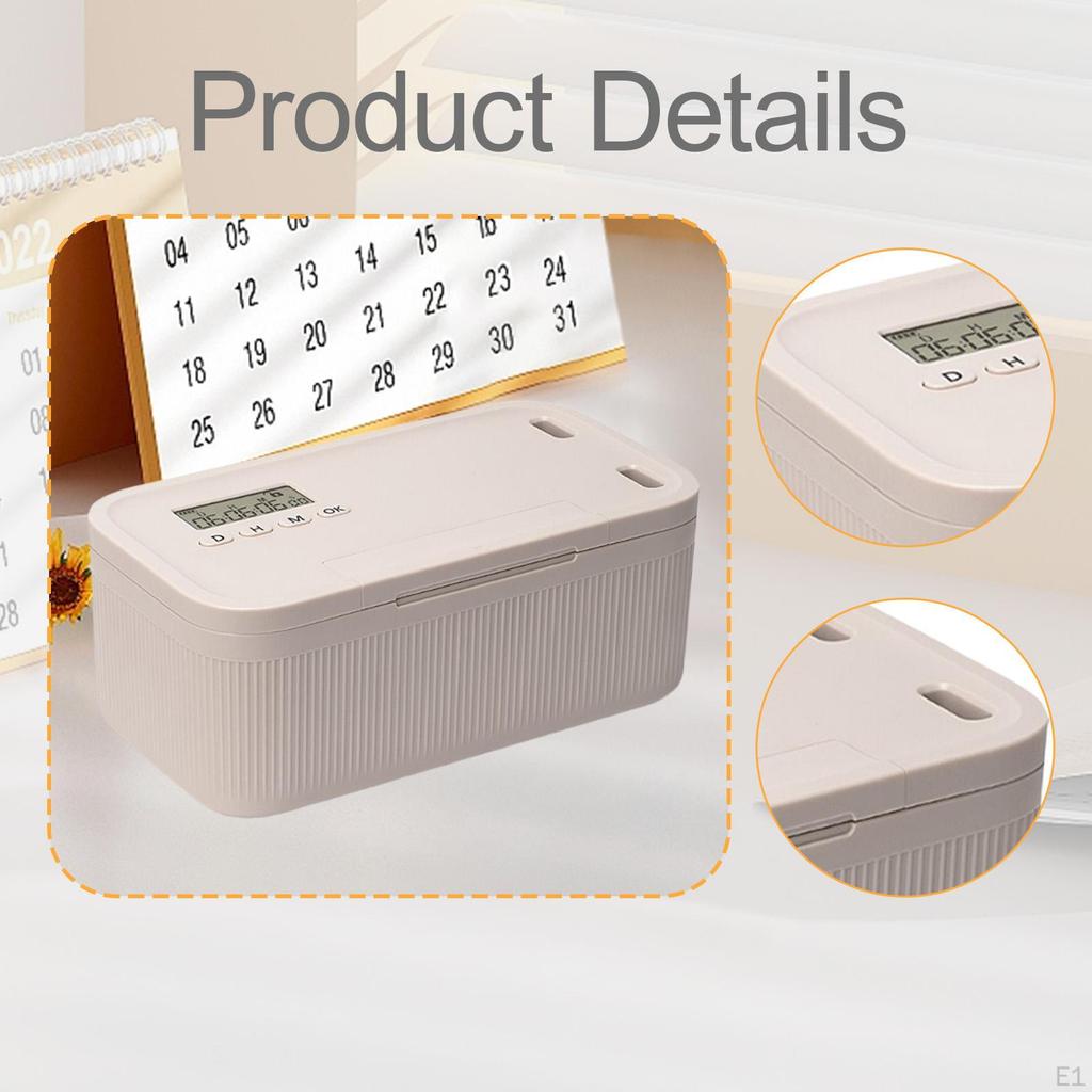 Lockable Storage Box Locking with Timer Spacious Container for Cosmetics Personal