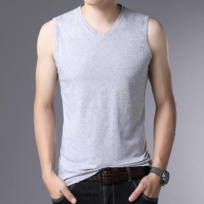 Summer New Sleeveless Men's T-shirt Men's Young and Middle-Aged Fashion Casual Vest