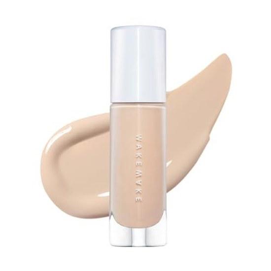 wakemake Water Glow Coating Foundation 22 Neutral Korean Cosmetics Liquid Moisturizing Dewy Skin Sheer Coverage Adherence Dry Combination