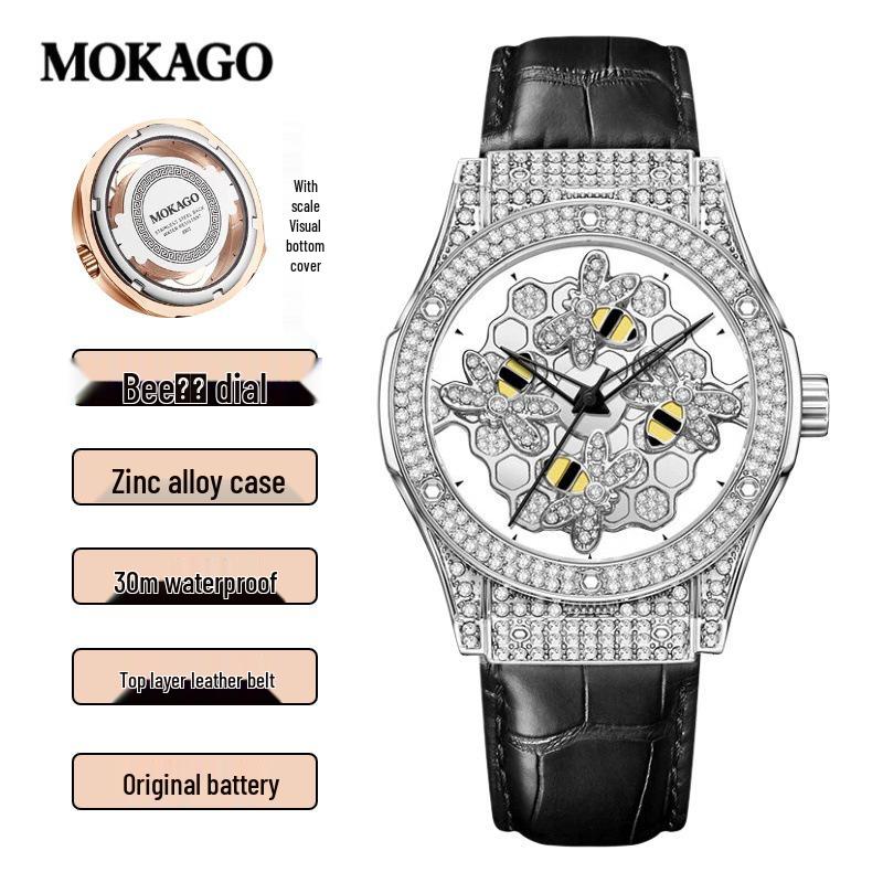 MOKAGO Light Luxury Women s Full Diamond Waterproof Quartz Watch