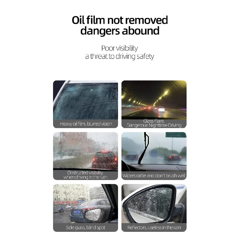 Car Glass Oil Film Remover Automotive Glass Sponge Cleaning Brush Front Inner Windshield Glass Oil Film Cleaner For Car Cleaning