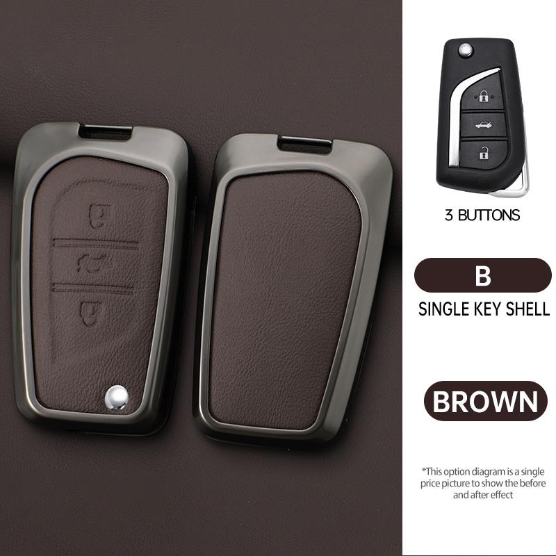 2/3/4 Button Zinc Alloy Car Key Cover Case Auto Shell Holder Protector Fob For Toyota Aygo Yaris Highlander Camry Rav4 Keychain