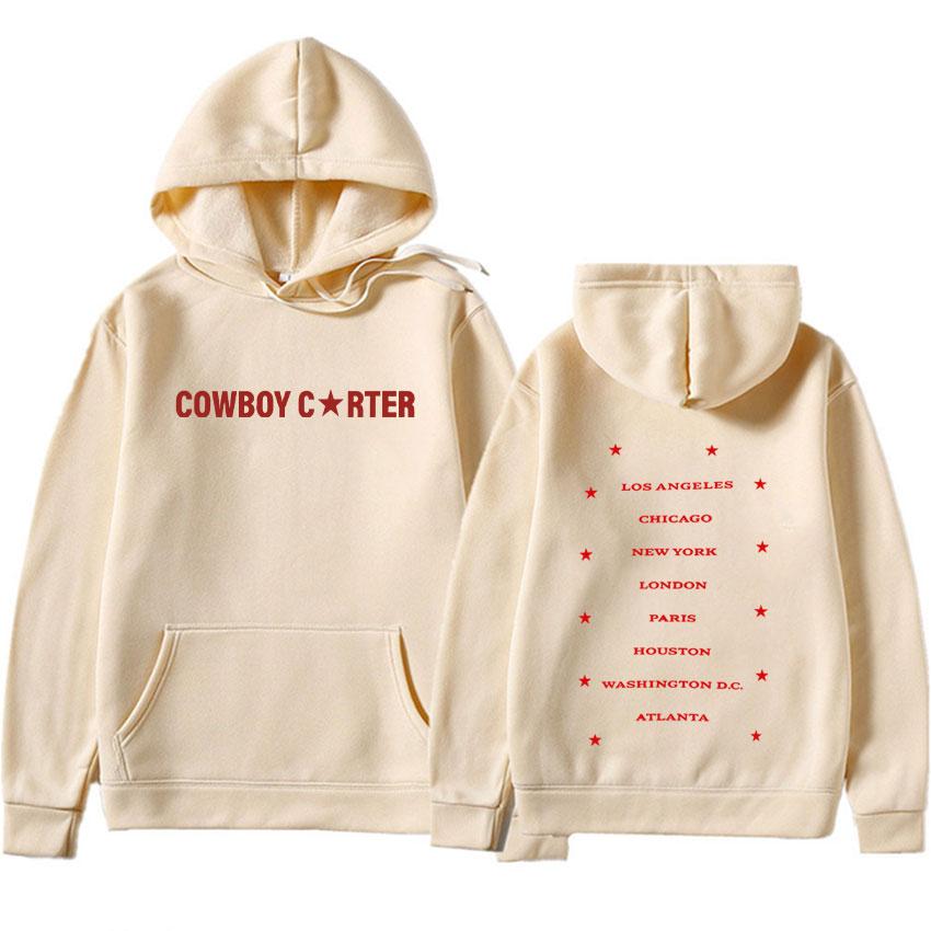 Womens Beyonce Cowboy Carter Tour Gothic Hoodies Sweatshirts Merch Women Clothing Hip Hop Oversized Pullovers Unisex S