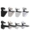 2pcs Adjustable Wood/Glass Shelf Support Clips Zinc Alloy Shelves Brackets with Anti-Slip Pads, Partition Clamps for Bathroom