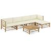 Day and Night - Day and Night Garden Furniture Set 6 Pieces Bamboo and Cream White Cushions