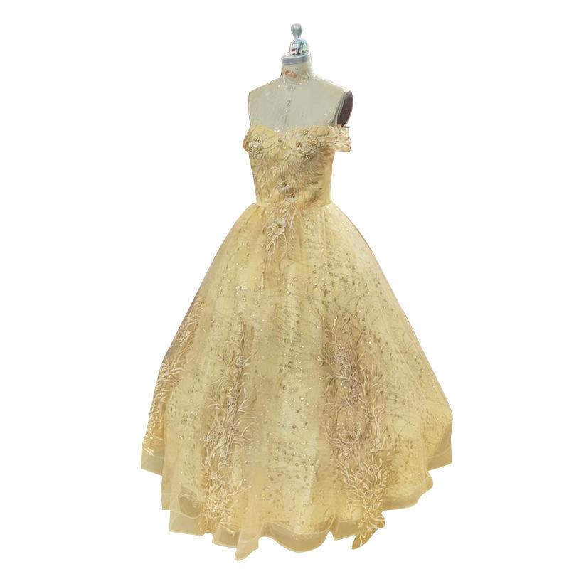 Abito Coro d'Oro 1011 Performance Primaverile Colore Soffice Abito da Sposa Esame d'Arte Solo Studente Femminile Semplice Abito da Performance