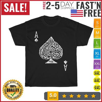 Pik-Ass Texas Hold'em Poker Spielkarte Vintage T-Shirt Herren Damen Mode