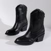 2025 Winter New British-style High-heeled Martin Boots Plus Size Thick-heeled Retro Boots for Women