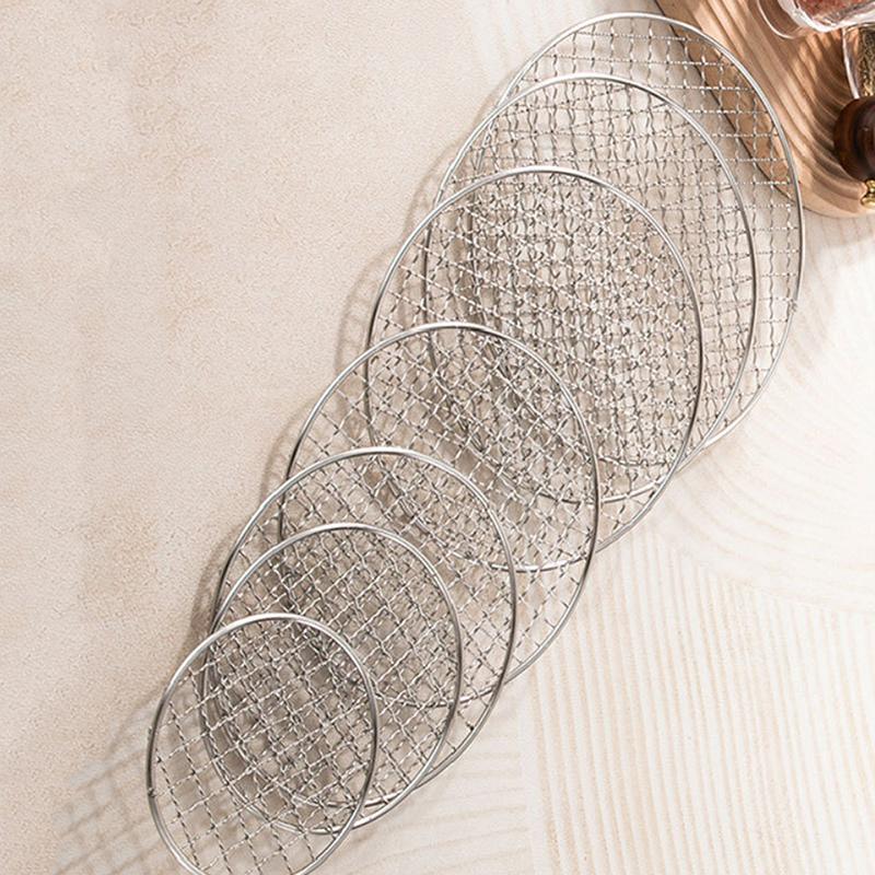 Runder Edelstahl-Grillrost Hitzebeständiger Grillrost Outdoor Camping Grill Teekochzubehör