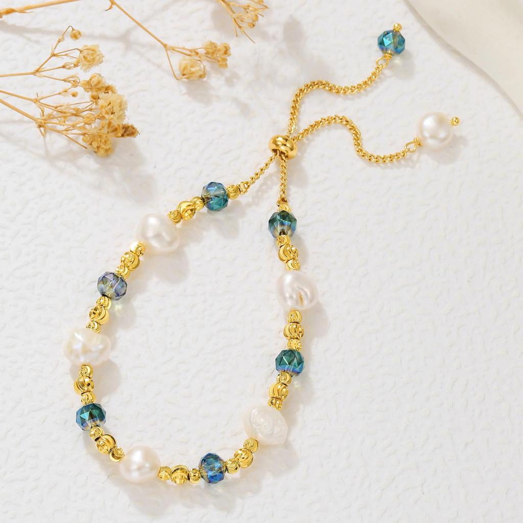 Autumn & Winter Freshwater Pearl Crystal Beaded Bracelet - Elegant Gift for Women & Best Friends