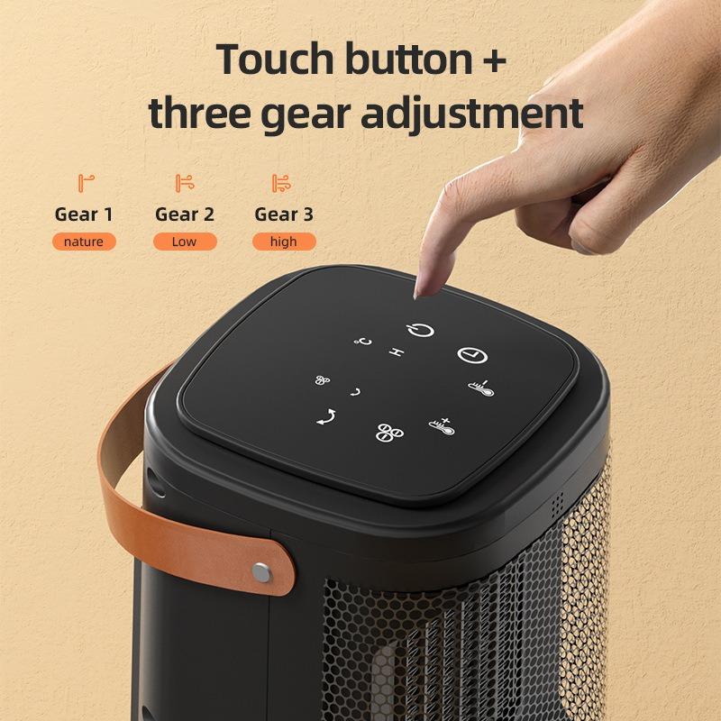 New Air Conditioner & Heater Remote Control Touch Screen Electric Timer Heater Home Desktop Shaking Head Heater PTC Quick Heat