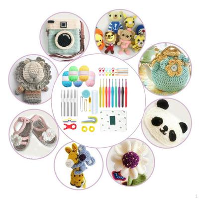 Crochet Ergonomic Grip Yarn Knitting Knit Holders with Case Weave Kits for Beginners