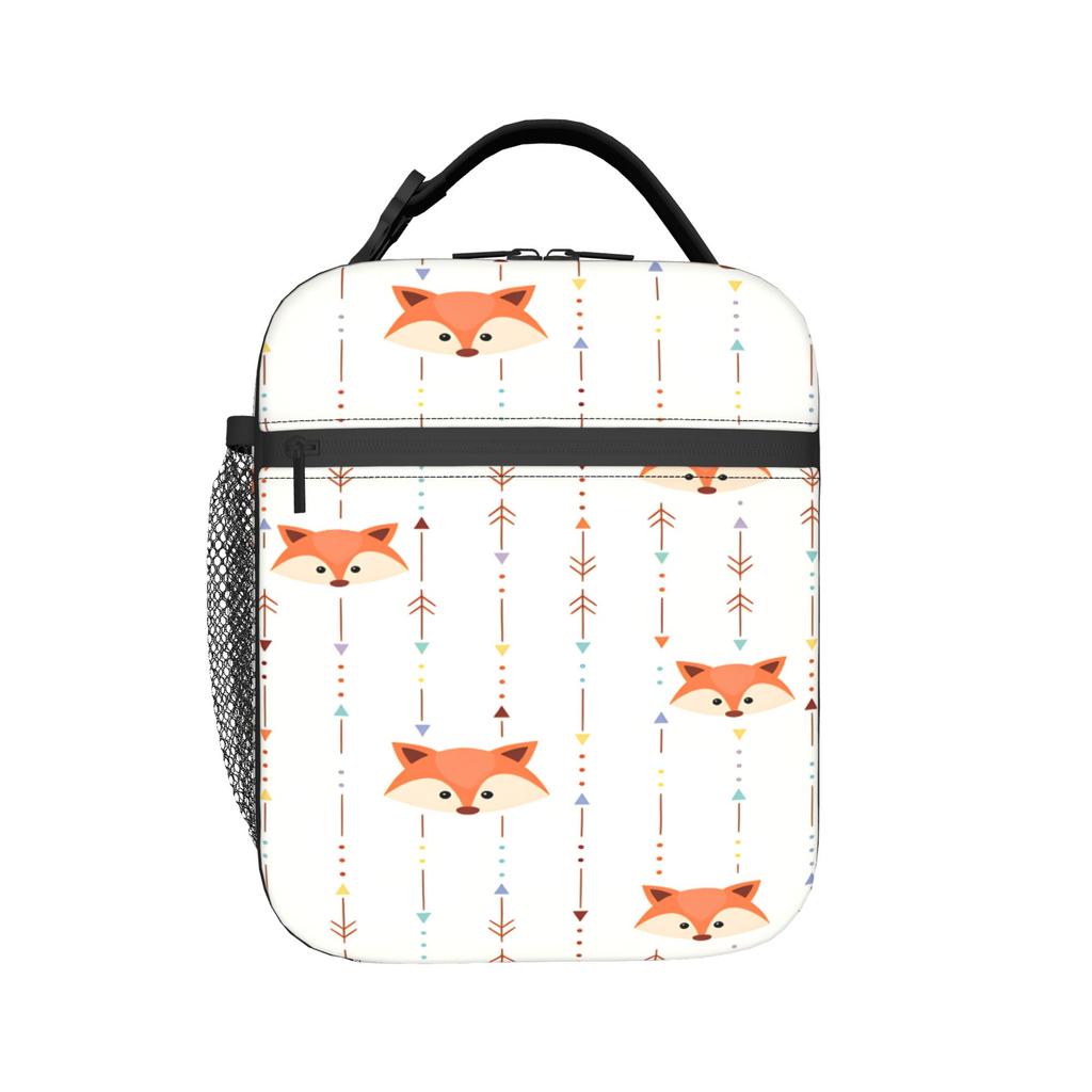 Cute Fox Lunch Bag For Adult Print Lunch Box Fun Picnic Cooler Bag Portable Oxford Thermal Tote Handbags