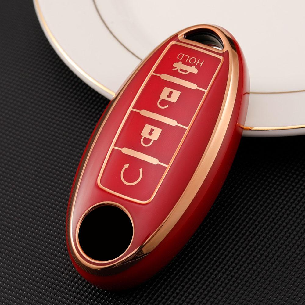 Car 4 Buttons TPU Key Case Cover Shell for Nissan Sentra Leaf Rogue Sunny Versa Patrol X-Trail Qashqai GT-R Kicks for Infiniti