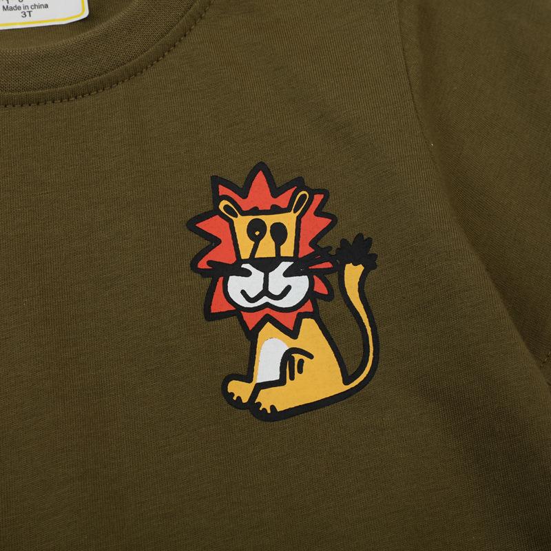 Verano Nueva Camiseta de Manga Corta para Niños Algodón Peinado Bebé Niño Cuello Redondo Top de Dibujos Animados para Niños y Niños de Mediana Edad Casual